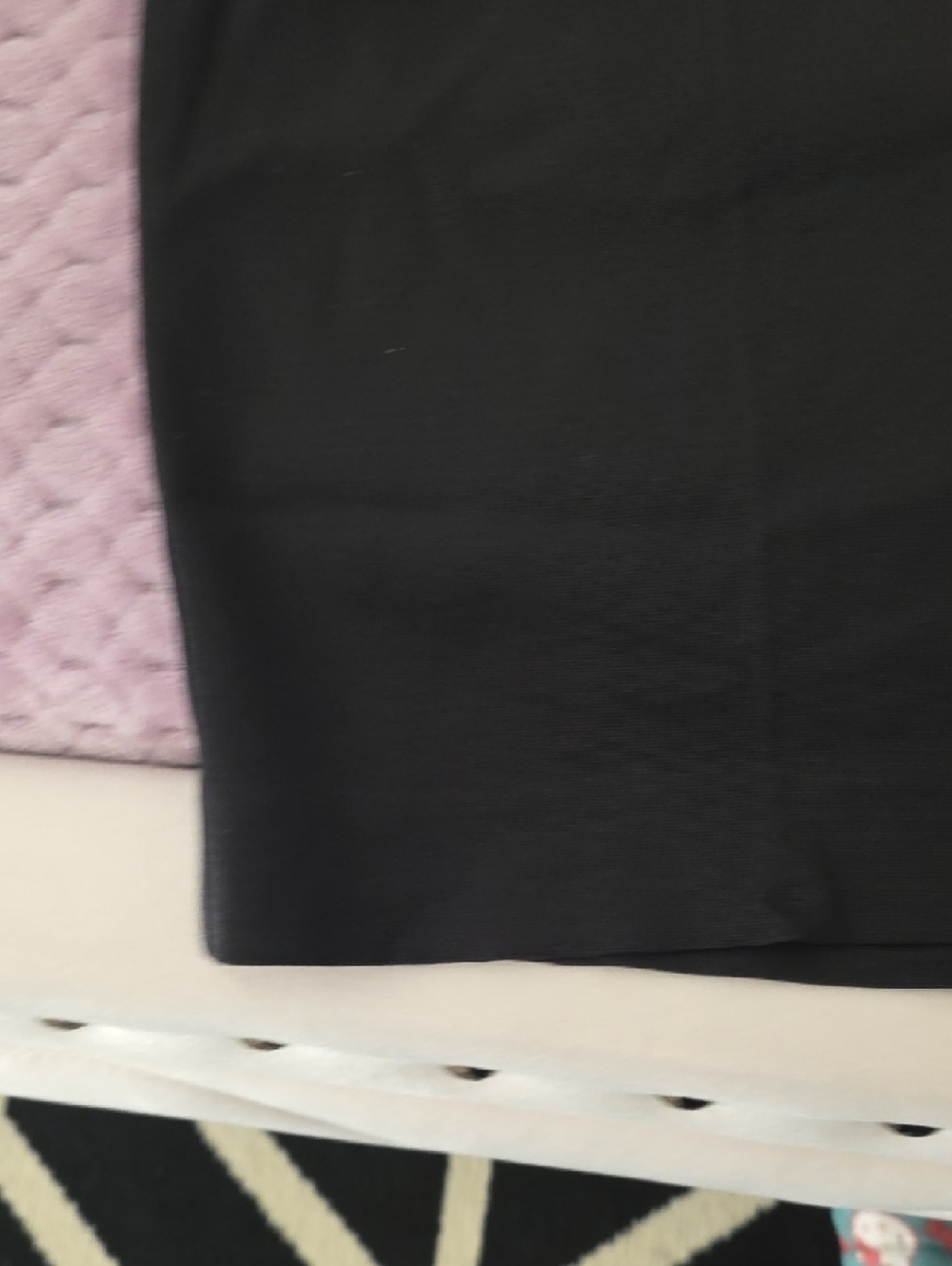 Black Pencil Skirt with Purple Zip Accent - Picture 5 of 7